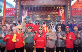 Bupati dan Wabup Rohil Sambut Rombongan Tamu Event Ritual Bakar Tongkang 2023