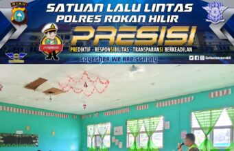 Satlantas Polres Rohil Sampaikan Program Police Goes To School di SMPN 5 Tanah Putih