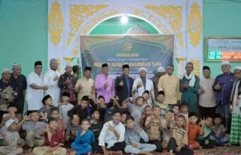 Wabup Rohil H. Sulaiman Hadiri Pengajian Peringatan Maulid Nabi Muhammad di Masjid Jami’ Bagan Jawa