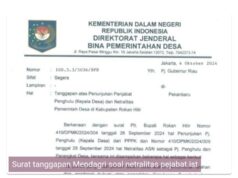 Kemendagri Tanggapi Surat Plt Bupati Rohil, Siap siap Pejabat dan Penghulu Terlibat Politik Praktis Diberhentikan